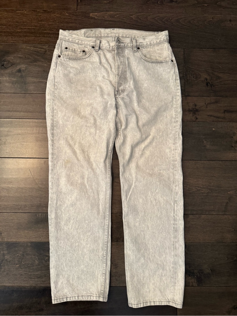 Levi's 501 Light Grey Washed Straight Jeans W3